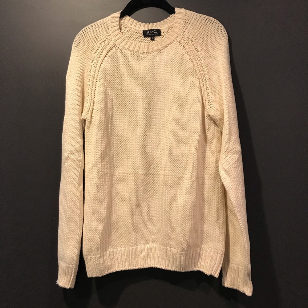 APC cream knit boyfriend fit sweater